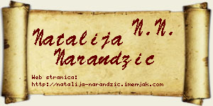Natalija Narandžić vizit kartica